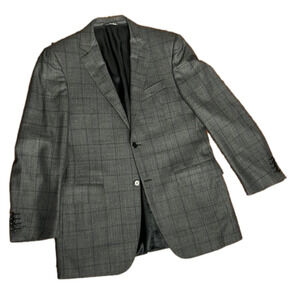 Men's Canali charcoal check wool suit jacket sport coat